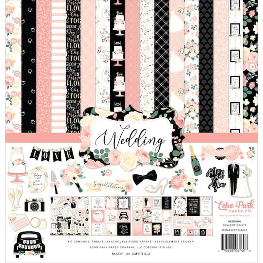 Echo Park&#x2122; Paper Co. Wedding Collection Kit, 12&#x22; x 12&#x22;